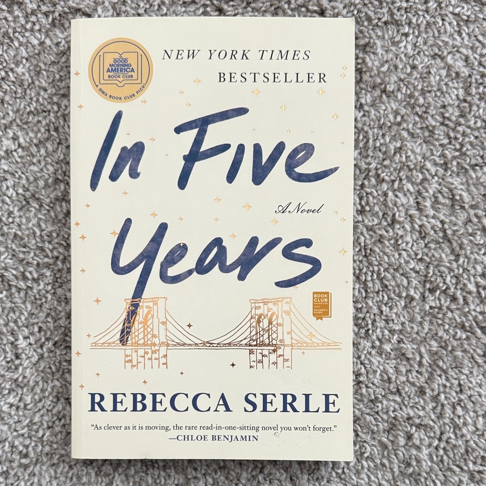 In Five Years by Rebecca Serle - Cream Cover with Blue Text